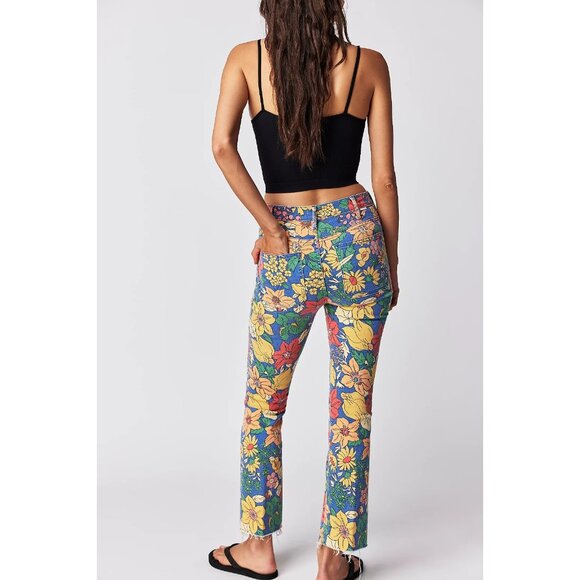 NWT Mother Hustler Patch Pocket Ankle Fray in Fresh Blooms Floral Crop Jeans 29 - Picture 13 of 16